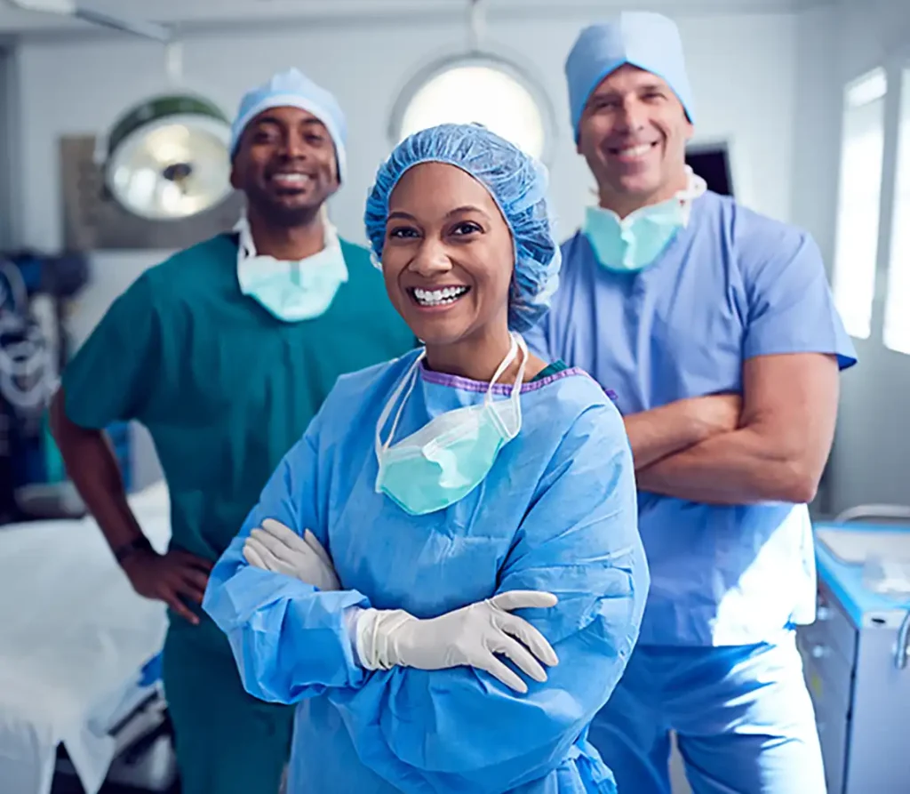 doctors smiling and getting ready for a procedure